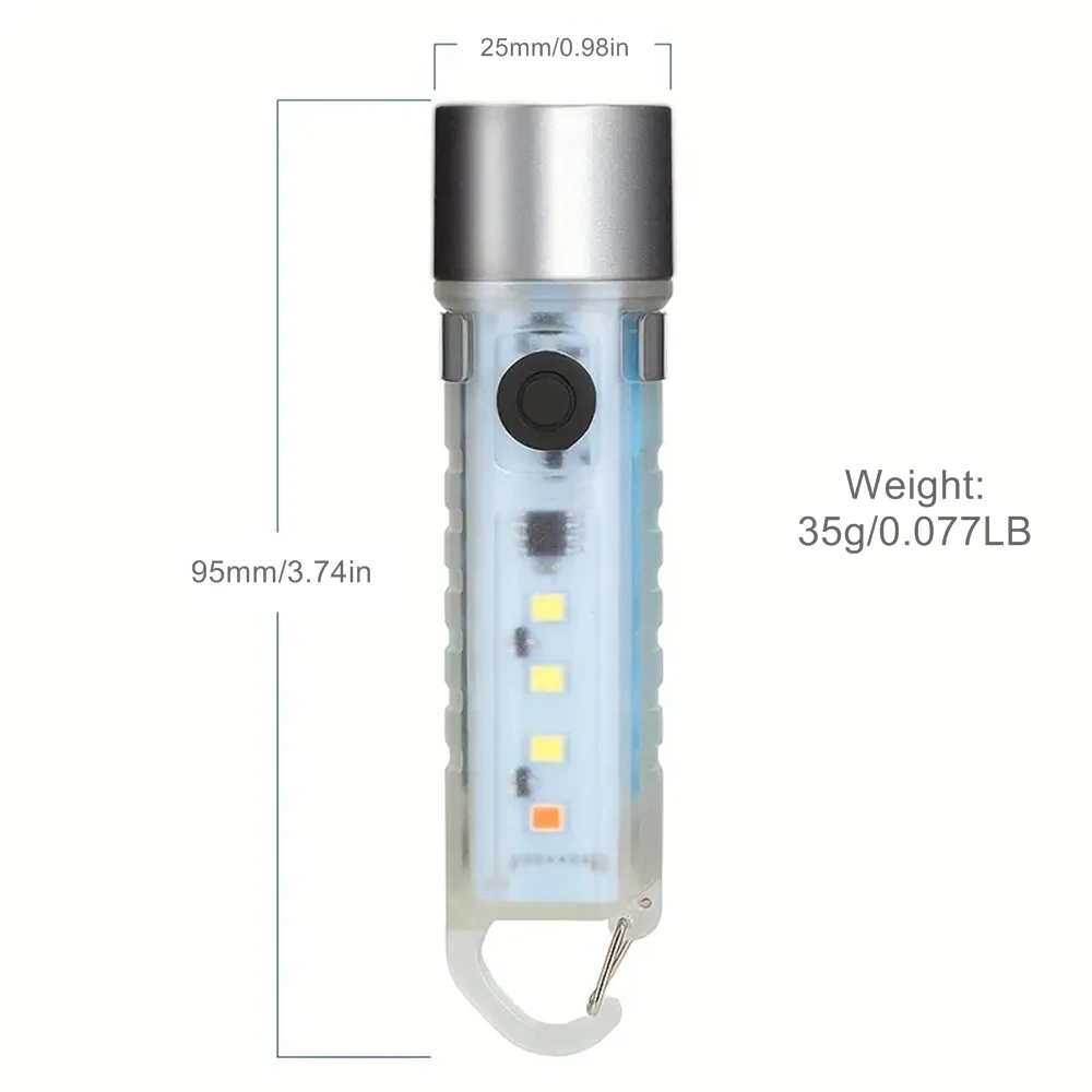 Bright Small Palm Mini COB Flashlight Usb Rechargeable Portable Clip Child Pocket Torch Hiking Camping Home Work Emergency Lamp