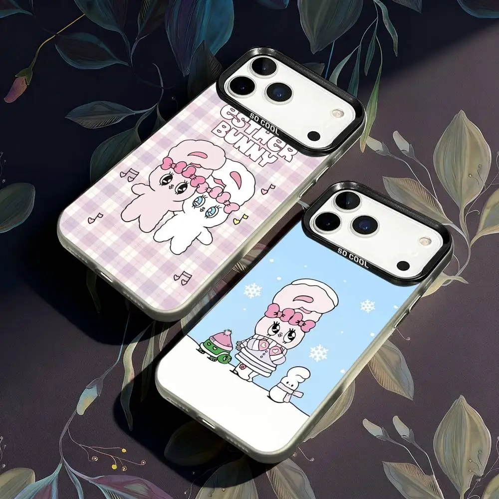 

E-Esther Bunny Phone Case For iPhone 17,16,15,14,13,12,X,8,Pro,Max,Plus,E,SE4,Air,Mini IMD Matte Black