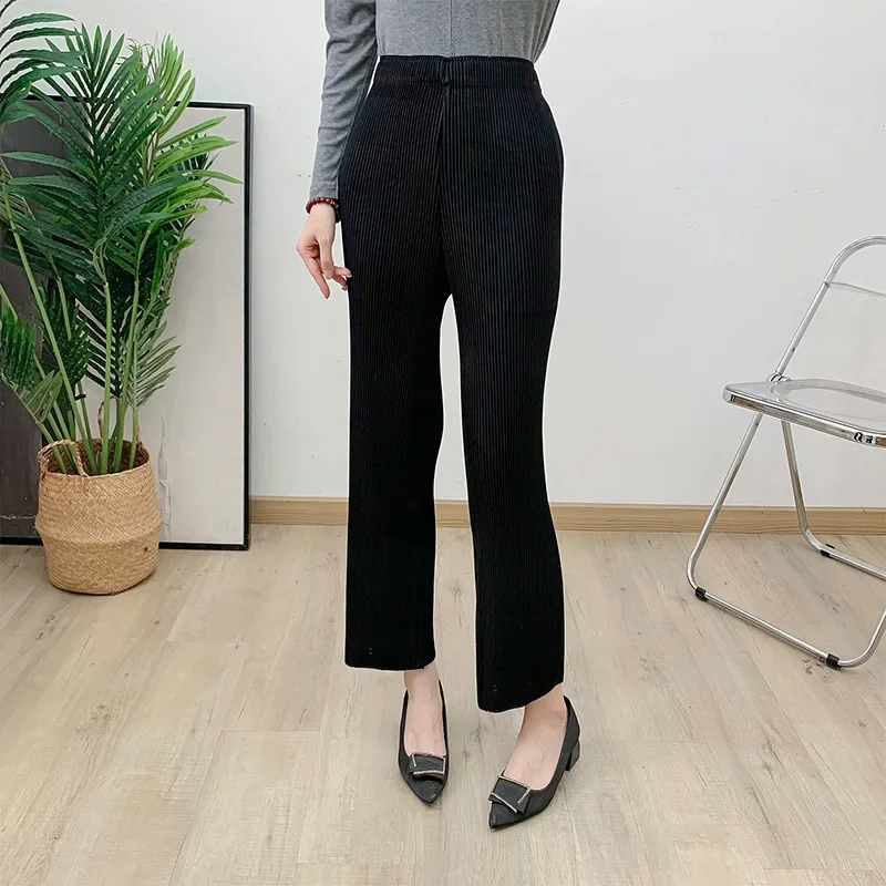 Pleats Pleated Straight Pants Thick Section Plus Size Casual Pants 2024 New Solid Color Straight Pants Casual Versatile Commuter