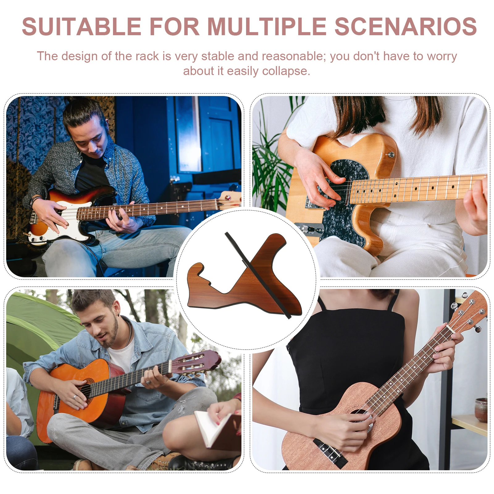 

Wooden Guitar Stand Floor Rack Holder For Ukulele Bass Mandolin Support Display Storage Home Shop Stable Design Portable