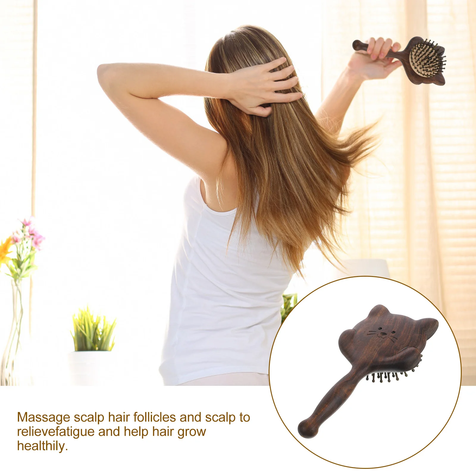 

Массажная расческа с длинной ручкой, сандаловая подушка безопасности, расческа для распутывания кожи головы, массажная щетка для волос, инструмент для укладки волос для женщин, щетка для волос