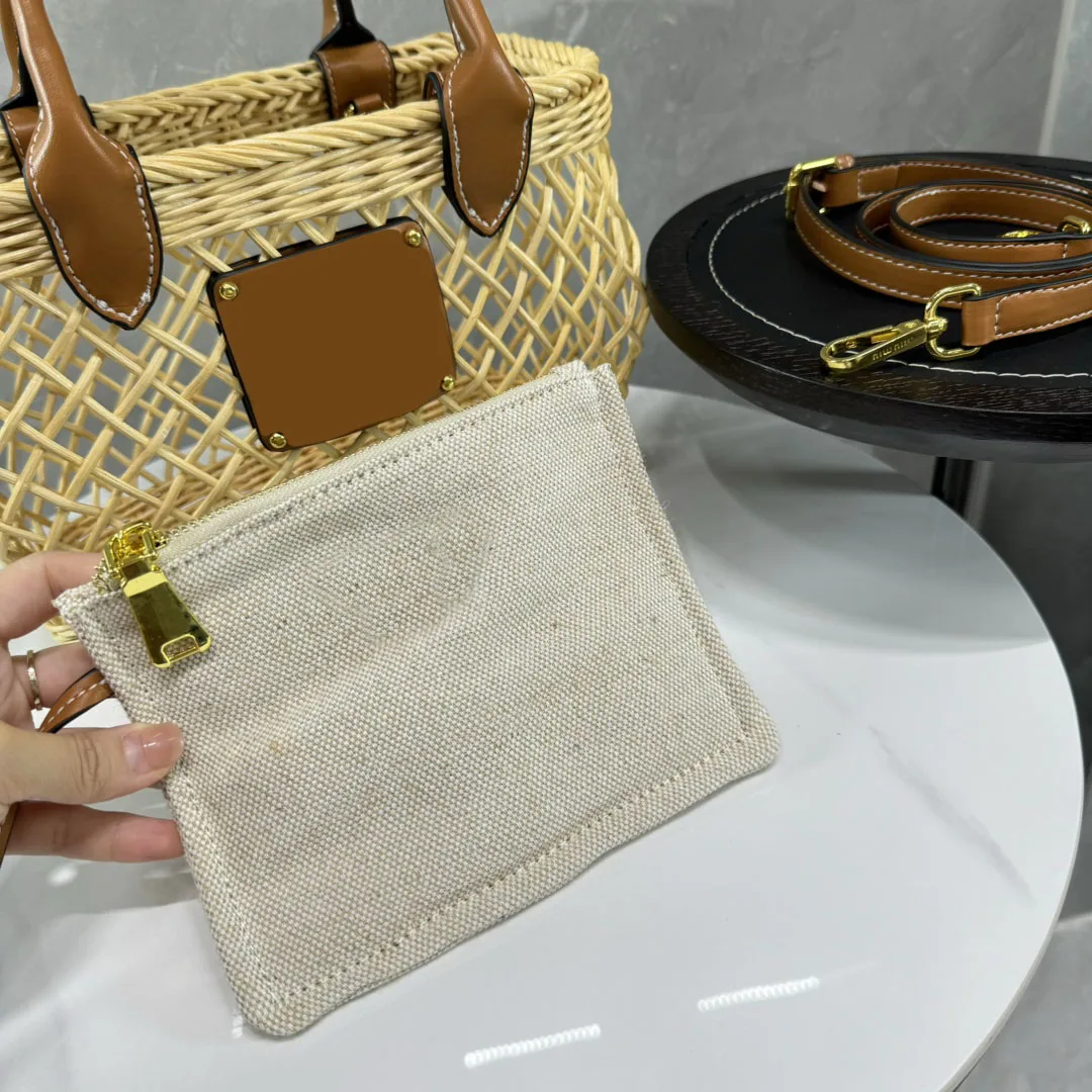 Luxury Handmade Rattan Bag for Women Fashion Hollow Out 2024 New Female Summer Vocation Beach Top-handle Bags Girls Purse