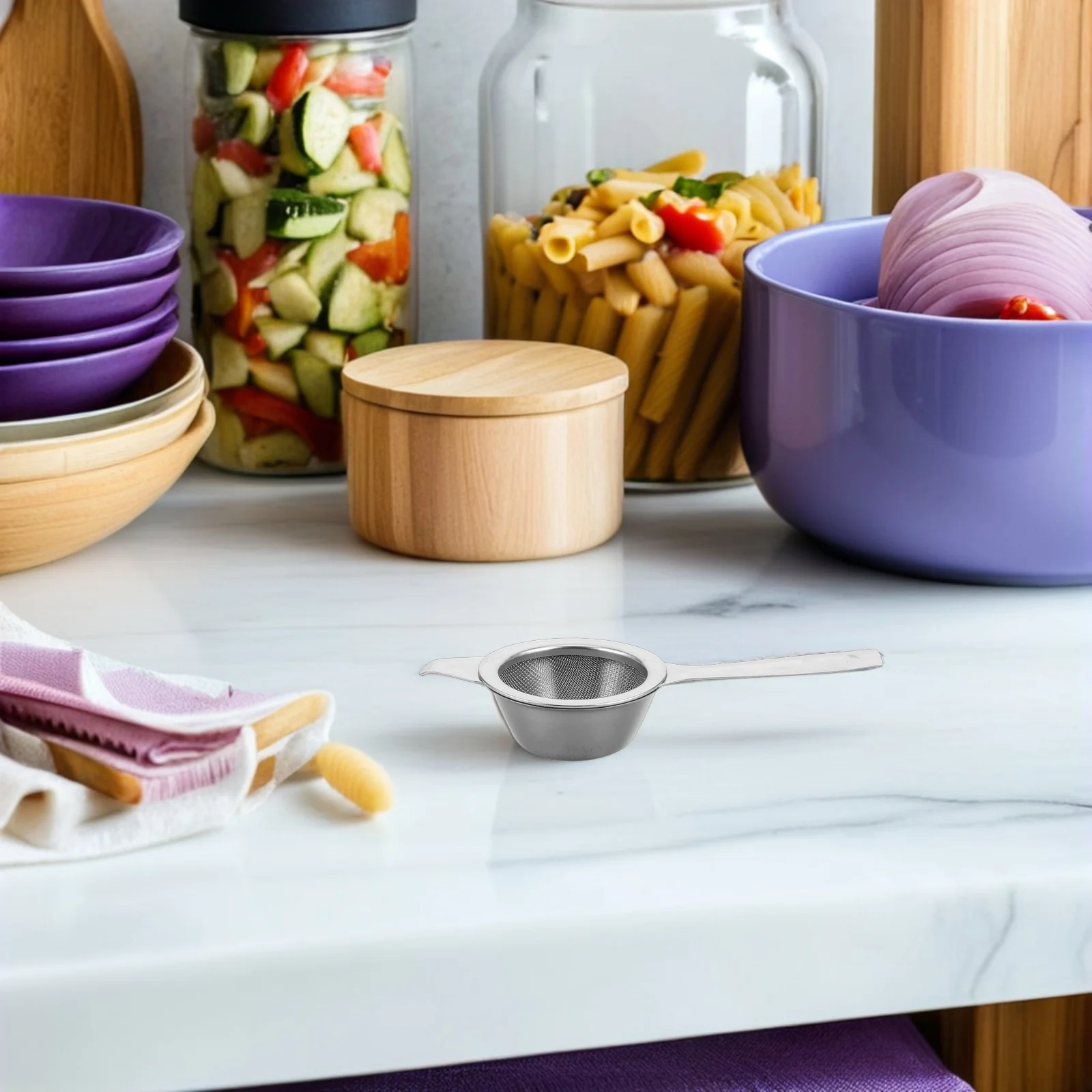 

Tea Strainer Long Handle Stainless Steel Fine Mesh Sieve Reusable For Loose Leaf Tea Brewing Cocktail Spice Matcha