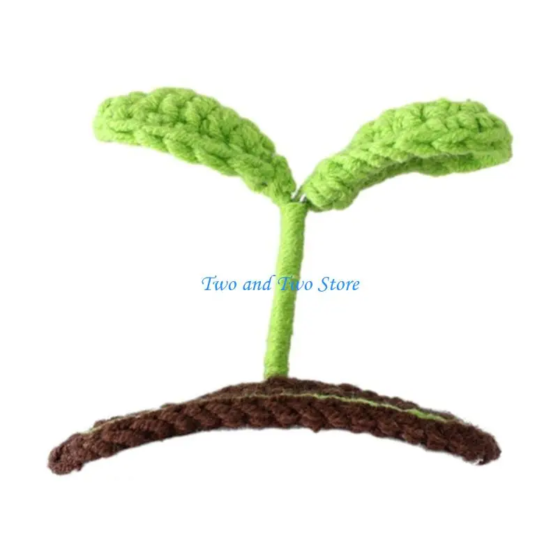 

HX6F Creative Hair Clips Crochet Bean Seedlings Hairwear Accessory for Little Kids