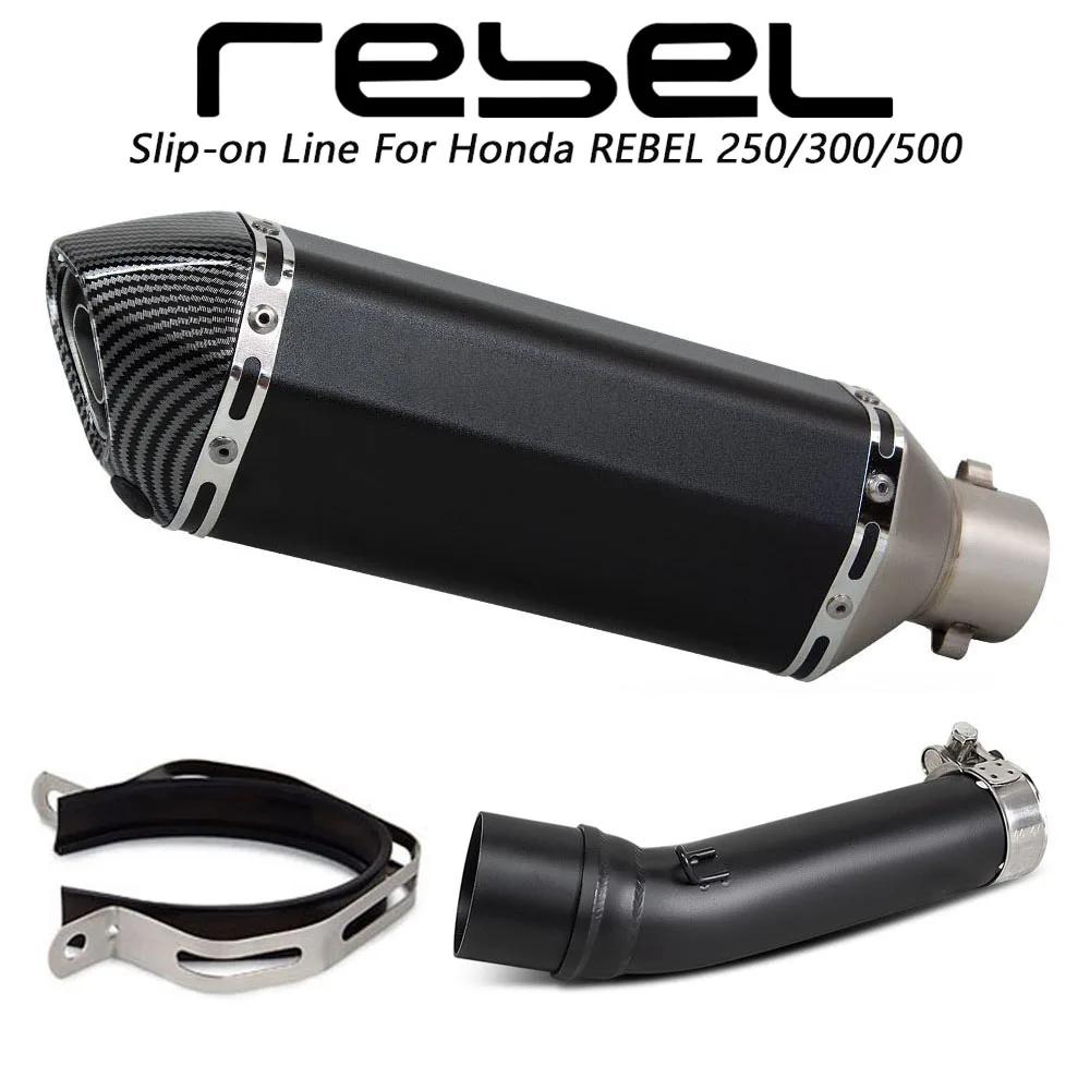 CMX250 Exhaust Muffler For Honda CMX300 CMX500 Rebel 250/300/500 E-Clutch / S Motorcycle Slip on Line Exhausts 370MM Tail Tube
