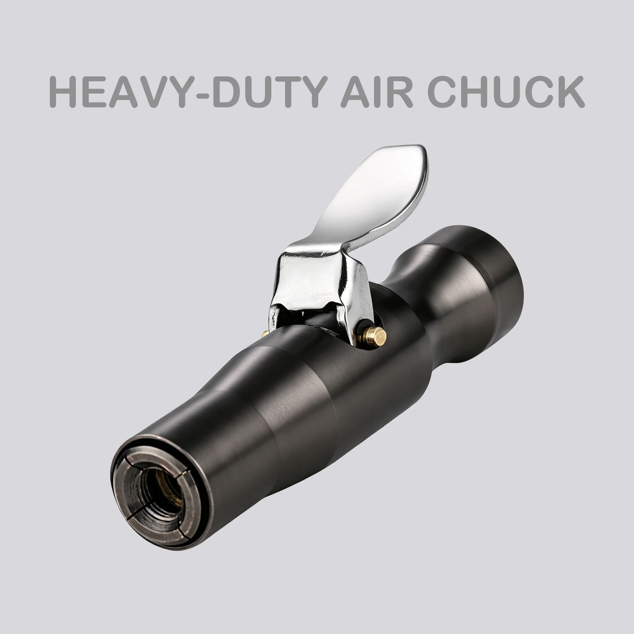 Self-Locking Tire Air Chuck Four Teeth Lock on Tire Chuck Open Flow or Closed Flow Applicable Tire Pressure Gauge Air Compressor