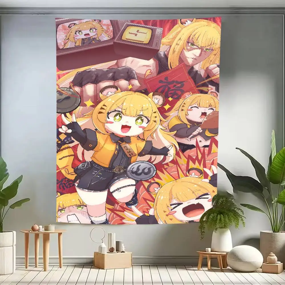 Kawaii لطيف فتاة Jufufu Zenless منطقة صفر ألعاب نسيج الجدار الشنق فن الديكور خلفية جمالية القماش عيد ميلاد Gif