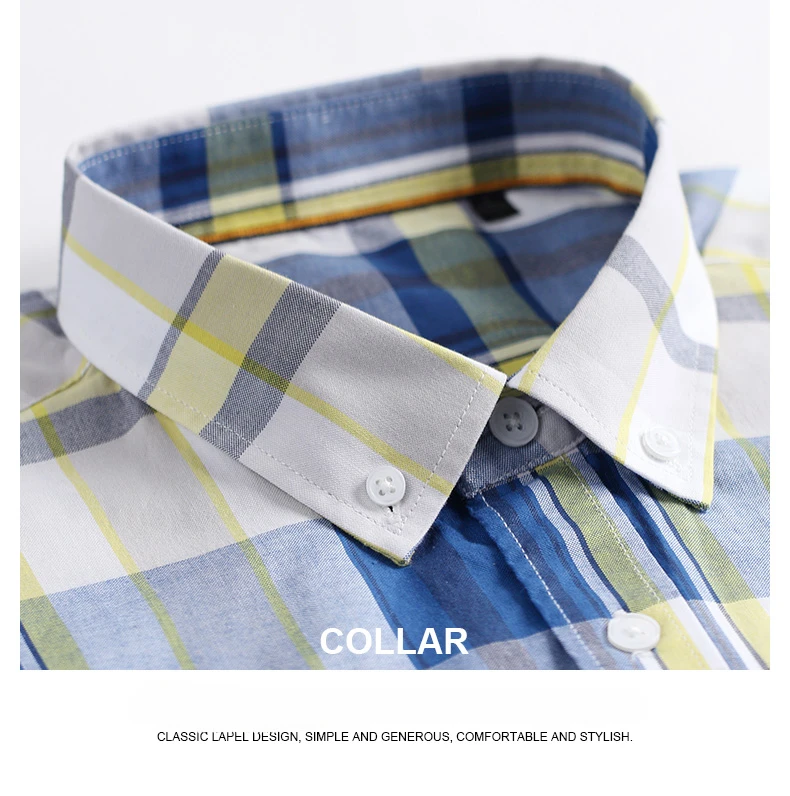 Casual Long-sleeve Shirts for Men Slim Fit Plain Shirt 100%cotton Plaid Striped Tops Soft Designer Fashion Korean Trends Clothes