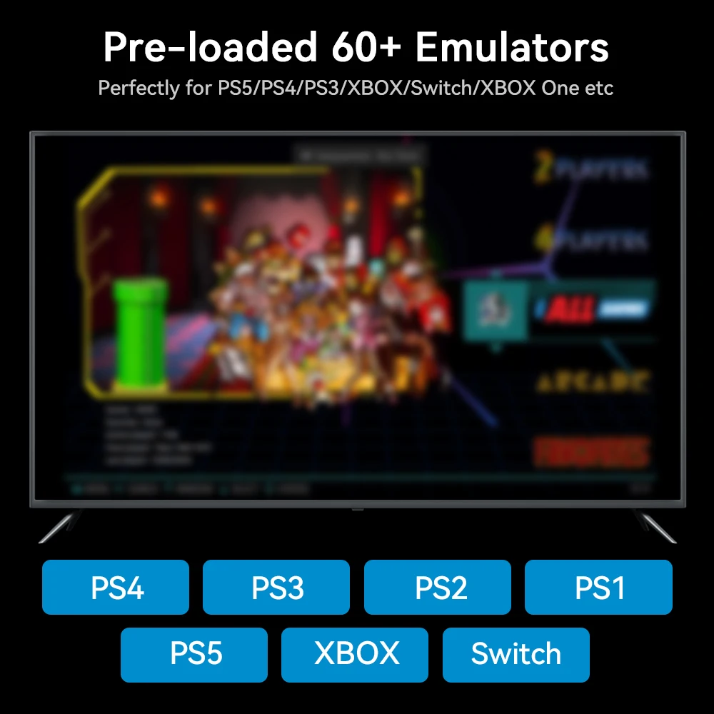 Hyper Base Mix 6T لـ PS5/PS4/Xbox/PS3/PS2/PS1 Launchbox ونظام RetroBat & Playnite 3-in-1 Game HDD مع AAA & 3D وألعاب ريترو