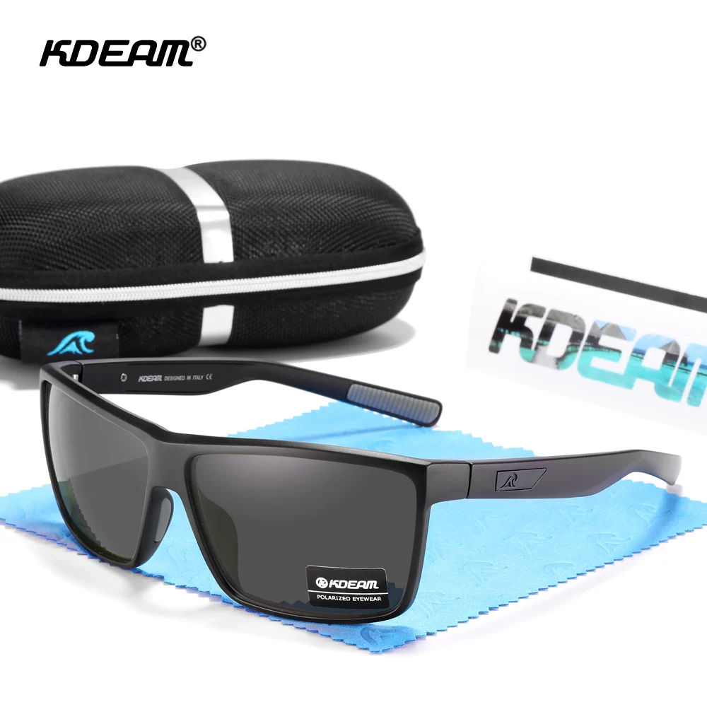 KDEAM Scratch Resistance Sunglasses Men Polarized 100% UV Protection Sun Glasses Integral Spring Hinges And Curved Temples KD029