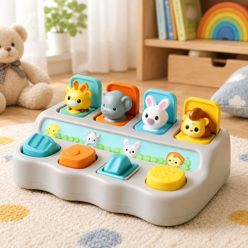Interactive Animal-Themed Pop-Up Toy Set for Children, Enhances Coordination and Problem Solving, Perfect Gift for Birthdays
