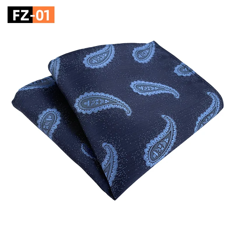 Eenvoudige Veelzijdige Heren 25*25Cm Pocket Vierkante Paisley Cashew Polyester Zakdoek Voor Casual Zakelijk Huwelijksfeest