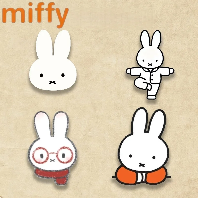 Neue Miffy-Kaninchen-Anstecknadel mit süßem und niedlichem kreativem Cartoon-Muster, modische, tragbare Acryl-Anstecknadel mit dekorativer Brosche