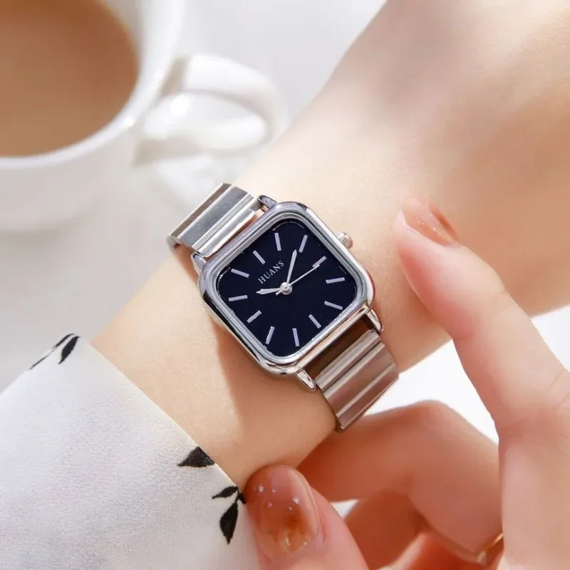 Luxury Stainless Steel Women Watches Square Green Dial Ladies Quartz Watch Gift Dress Wristwatch Reloj De Mujer Dropshipping