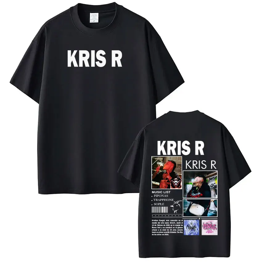 Rapper Kris R Album Tour Print T-shirt Men Women Vintage T-shirts Short-sleeved Loose Casual Cotton Hip-hop Oversized T-shirts