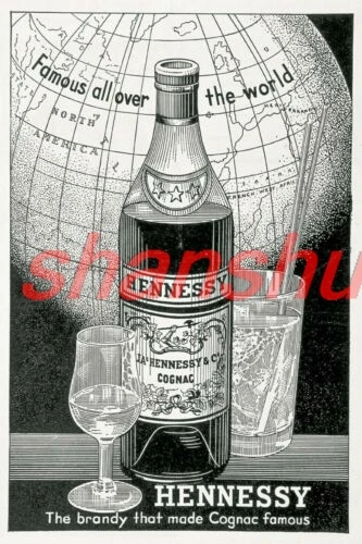 Hennessy Cognac Brandy Advert Vintage Retro Style Metal Sign, pub bar mancave SHANSUI