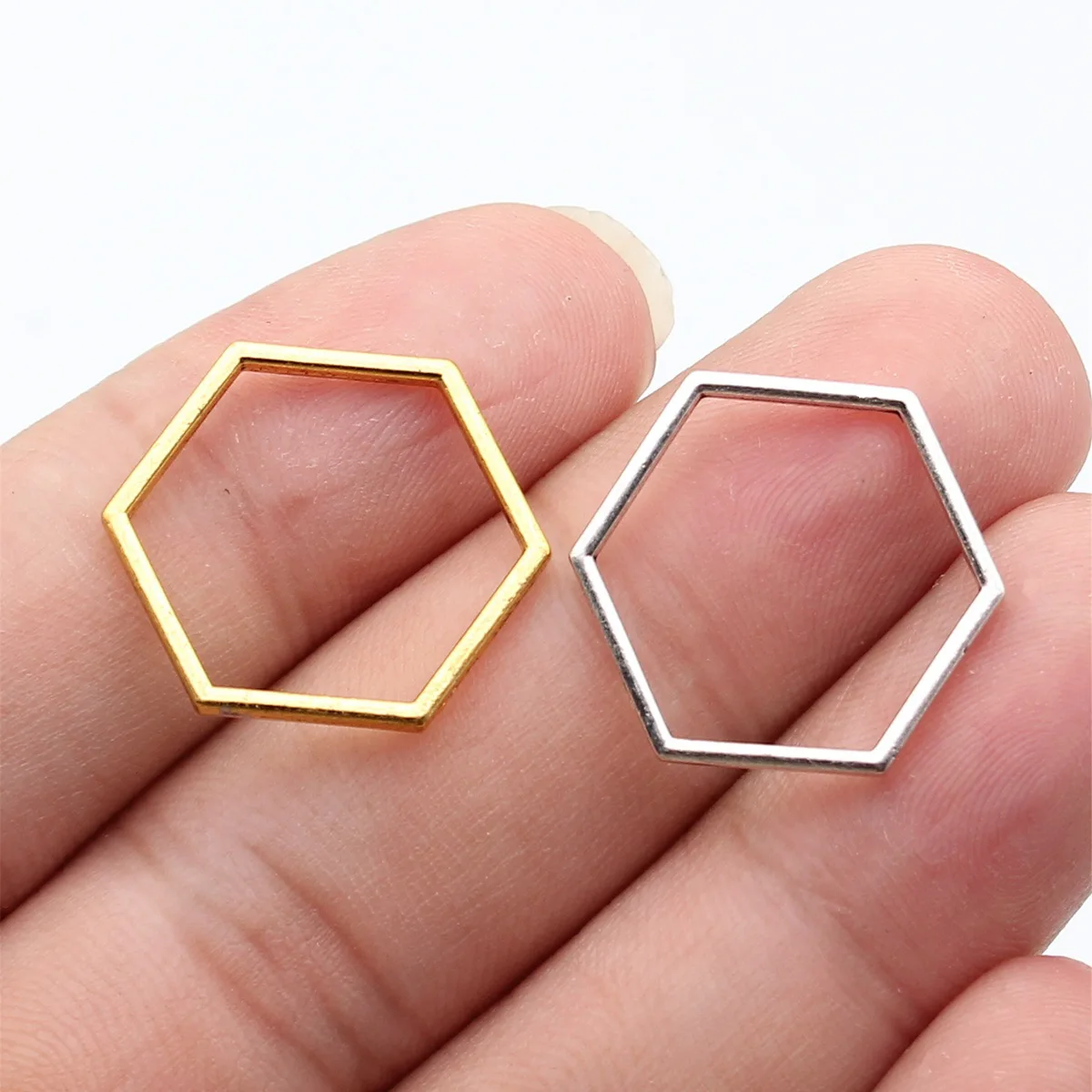 Honeycomb Hexagon Connector Geometric Charm Link Moleculependants For DIY Jewelry Craft Findings For Jewelry Making