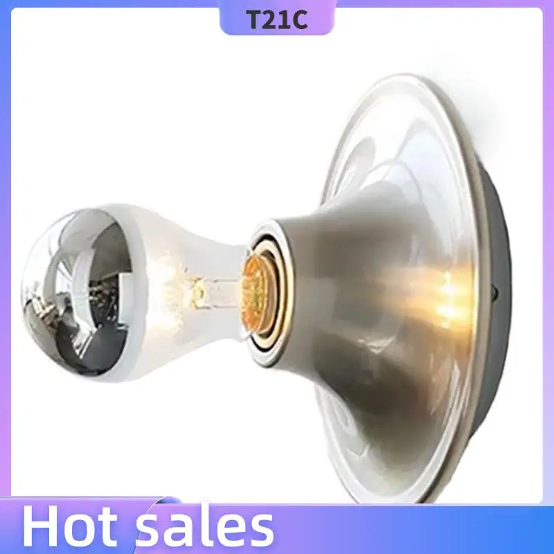 

T21C Bedside LED Macaron Wall Lamp Bedroom Background Wall Light For Home Color Retro Living Room E27 Colorful Wall Lighting