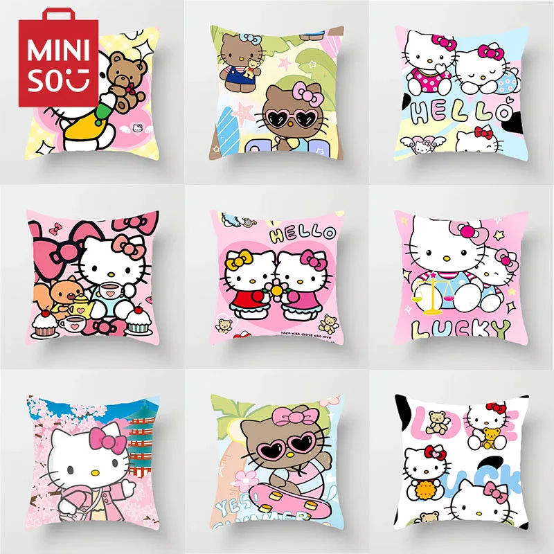 

Sanrui Anime Hello Kitty Pillow Cartoon Kawaii Action Figure Printing Student Bedroom Pillow Sofa Cushion Kids Birthday Gift