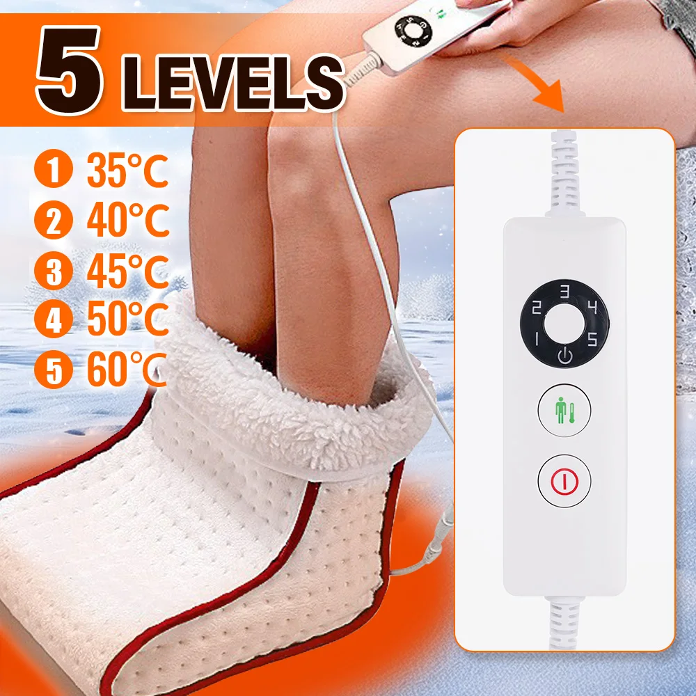 

Winter Electric Foot Heating Pad EU Charging Soft Plush Washable Foot Warmer Heater Improve Sleeping Household Foot Warming Mat