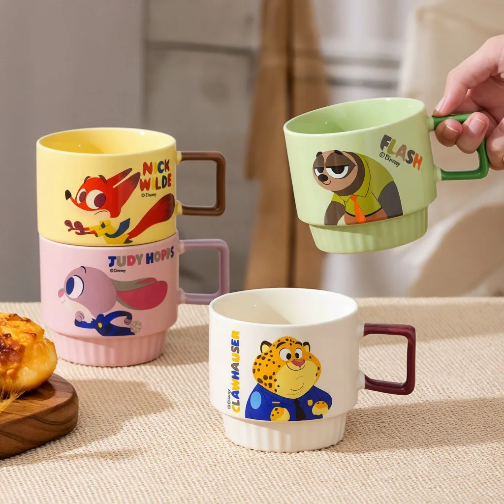 

Official Disney Zootopia Character Mug, 3D Embossed Design, Large Capacity Ceramic Cup, Cute Gift for Fans​