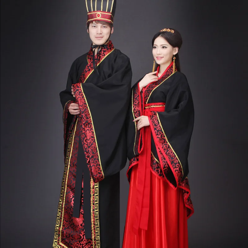 

Unisex Adult Martial Style Hanfu Female Traditional Chinese Clothing Cross-Collar Han Suit Male Ancient Cosplay Couple Costume