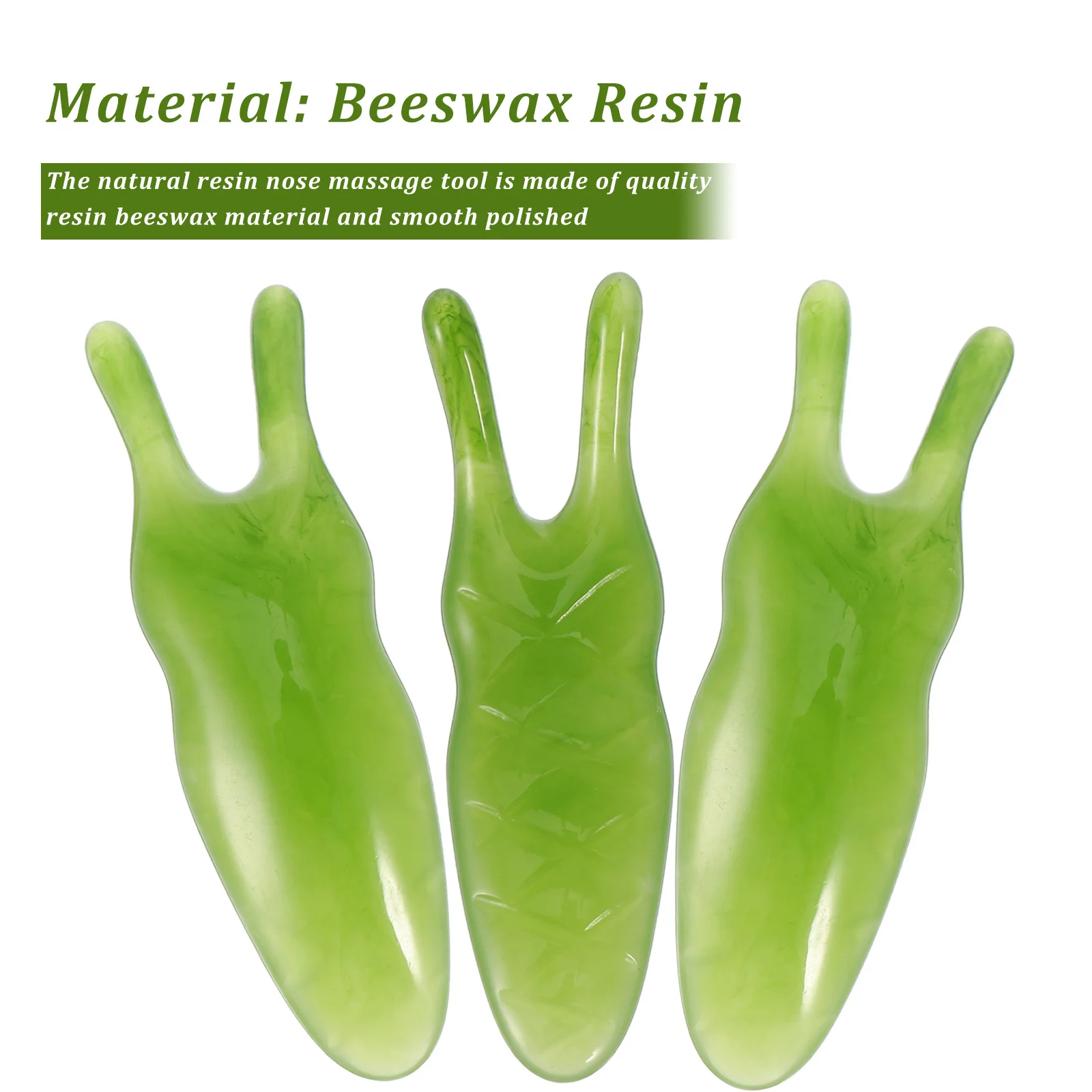 

3Pcs Nose Massager Tools Resin Beeswax Material Easy Hold Comfortable Massage No Deformation Damage Nose Massagers