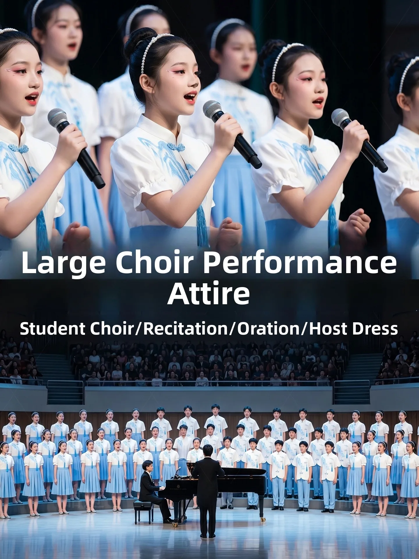 

Patriotic Recitation Performance Costume Children's Day Female Student Traditional Chinese Outfit Primary And High School