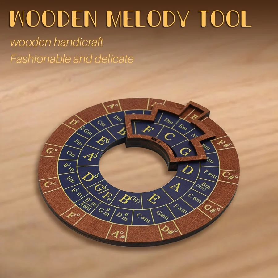 Circle of Fifths Wooden Melody Tool, Music Theory Chord & Scale Disk, Turntable for Learning, Teaching & Practice - view 4