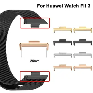 2Pcs New Metal Strap Adapter Wristband 20MM Watchband Connector Watchband Smart Watch Wristband Adapter for Huawei Watch Fit 3