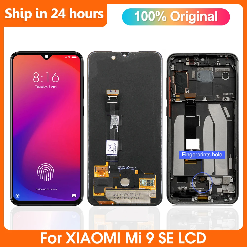 Pantalla LCD de 5,97 pulgadas para Xiaomi Mi 9 SE, para reemplazo de pantalla M1903F2G, con huella dactilar para Xiaomi9se Mi9 SE Mi9se LCD