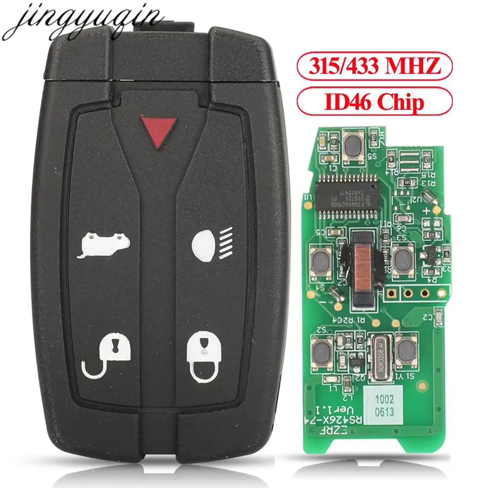 

Jingyuqin 5 Button Remote Car Key Alarm 315/433MHZ ID46 PCF7945 Chip For Land Rover Freelander 2 3 LR2 Sport Recharge Battery