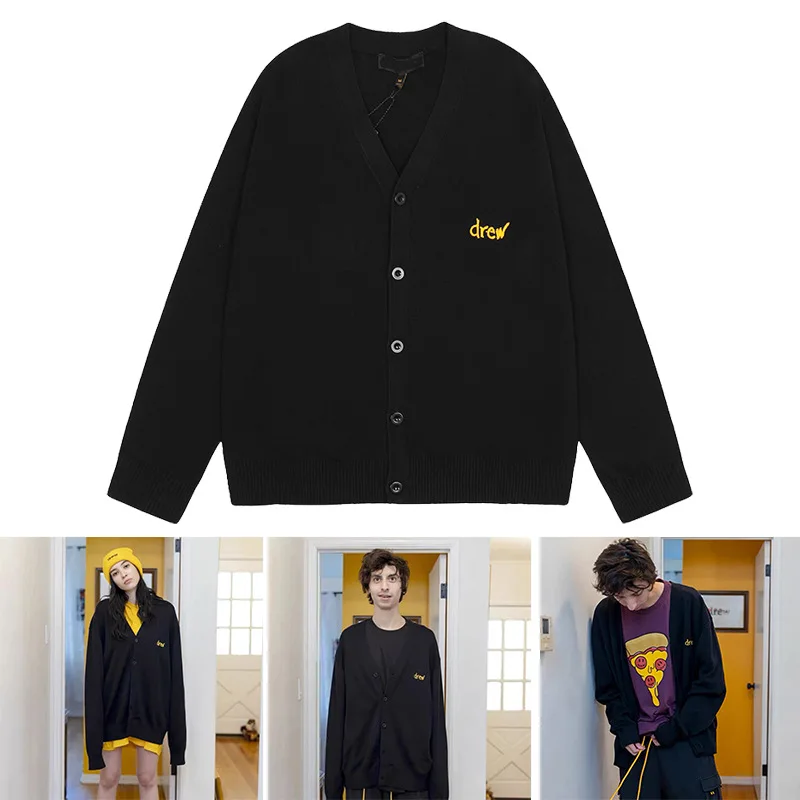 درو هاوس قسط الربيع / الخريف وصول جديد هاي ستريت مبتسم متماسكة سترة مطرزة سترة - سترة كبيرة الحجم