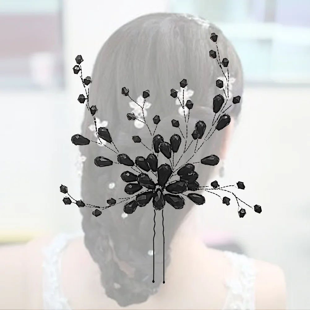 

1Pcs Black Hairclip Exquisite Branch Design Bridal Headdress Elegant Hair Clip for Wedding Dress Beautiful Bride Hair Accessory