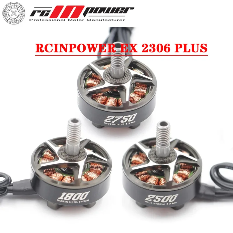 

2PCS RCINPower EX 2306 PLUS 1800KV 2500KV 2750KV Brushless Motor 3~6S Lipo 3mm Shaft Suitable for 5 inch