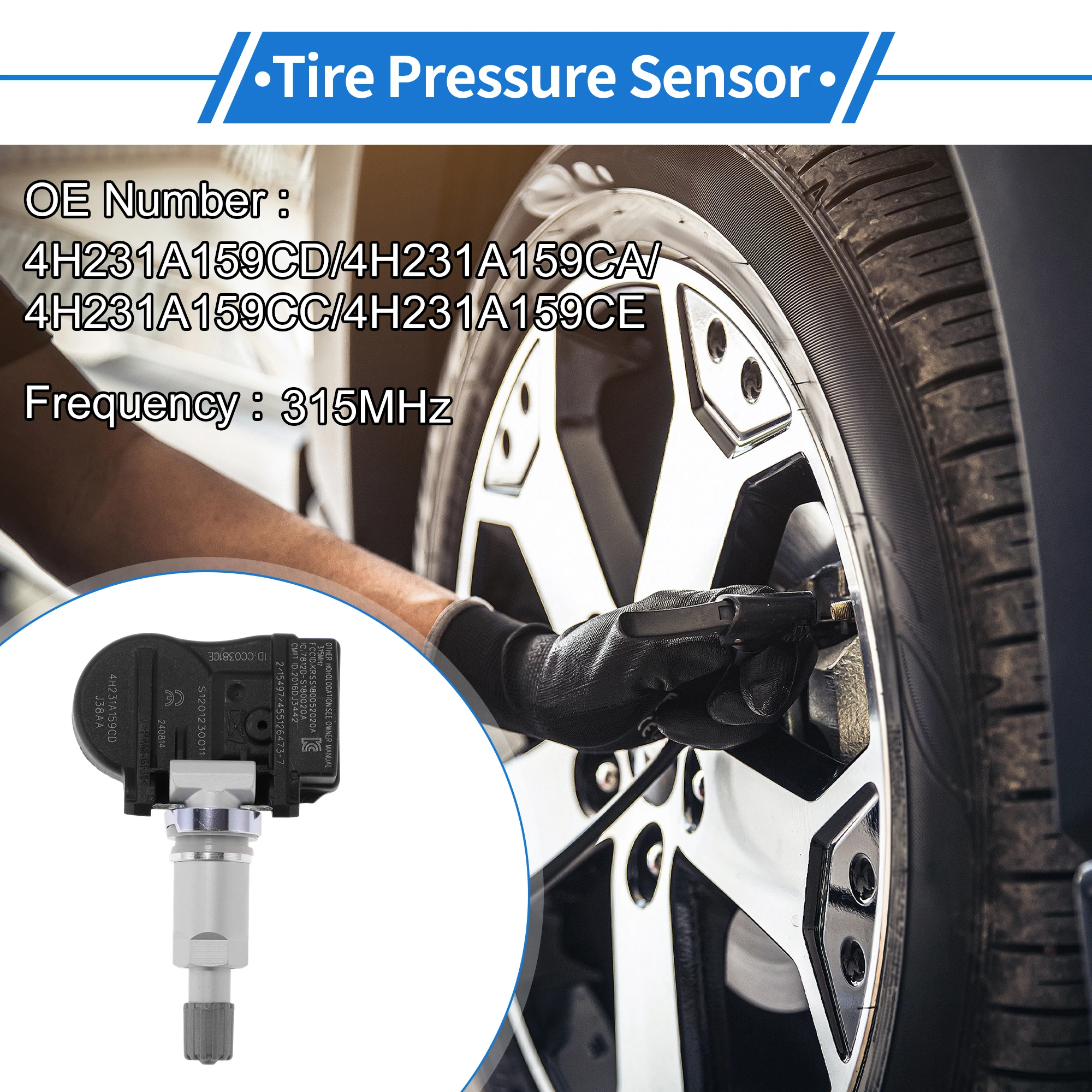 Uxcell sensor de pressão dos pneus tpms sensor 315mhz no.4h231a159cd/4h231a159ca para land rover range rover sport 2006-2013