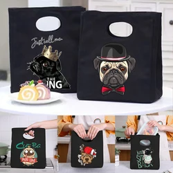 Fiambrera con estampado de perro, bolsa de almuerzo con aislamiento portátil, bolsas térmicas de almacenamiento de alimentos, bolsas de almuerzo para Picnic para mujeres y niños, bolsa Bento