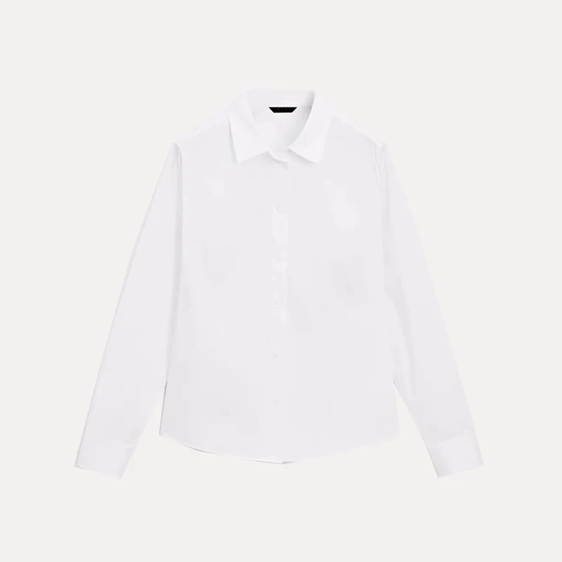 White Long Sleeve Women's Shirt 2025 Spring New Style Versatile Inner Wear Base Layer MD Women's Fashion Zadata Brand Slim Fit 5