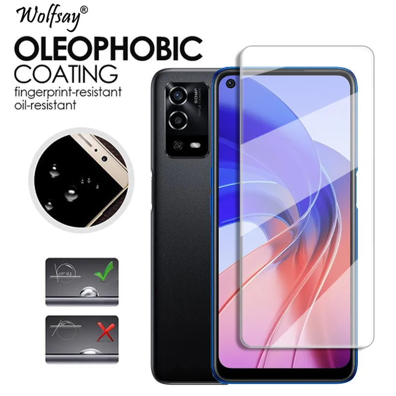 9H Screen Protector For OPPO A55 Glass For OPPO A55 A74 A54 A53 A72 A52 A15 A12 Tempered Glass Protective Lens Film For OPPO A55