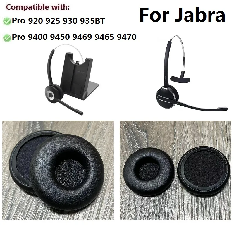 2 pcs Ear Pads For Jabra Pro 920 925 930 935BT 9450 9460 9465 9470 Traffic Headphones Replacement earmuff ear cushion ear pillow