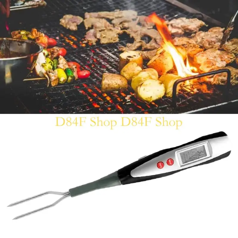 Termometer daging d84f berlaku dapur memanggang kalkun digital barbecue fork
