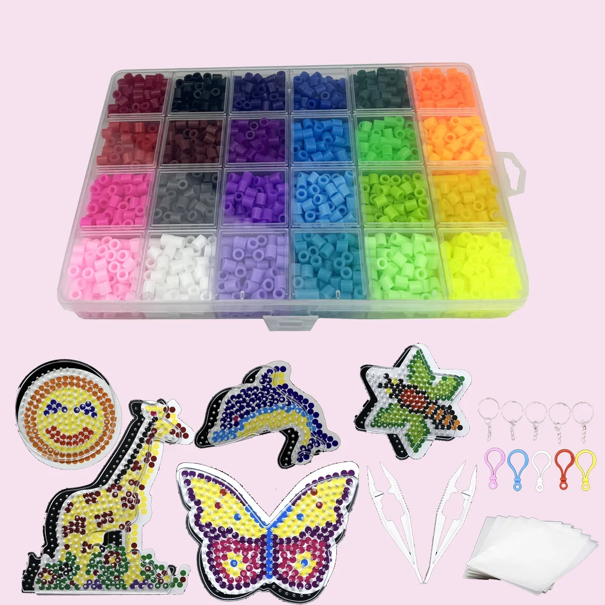 

DIY Craft Kit 24 Colors 5MM Perler Beads Fuse Beads Toy Handmade Bead Art for Kids Suitable for Beginners Children's Toy Set
