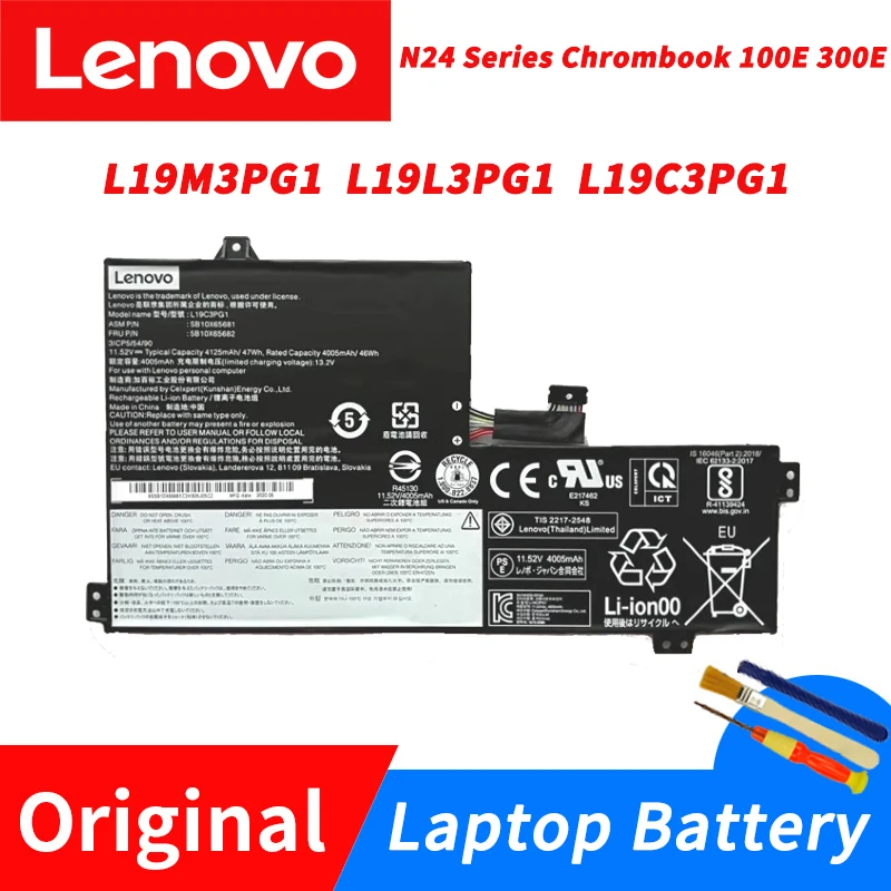 

Original Lenovo N24 Series Chrombook 100E 300E L19M3PG1 L19L3PG1 L19C3PG1 Laptop Battery