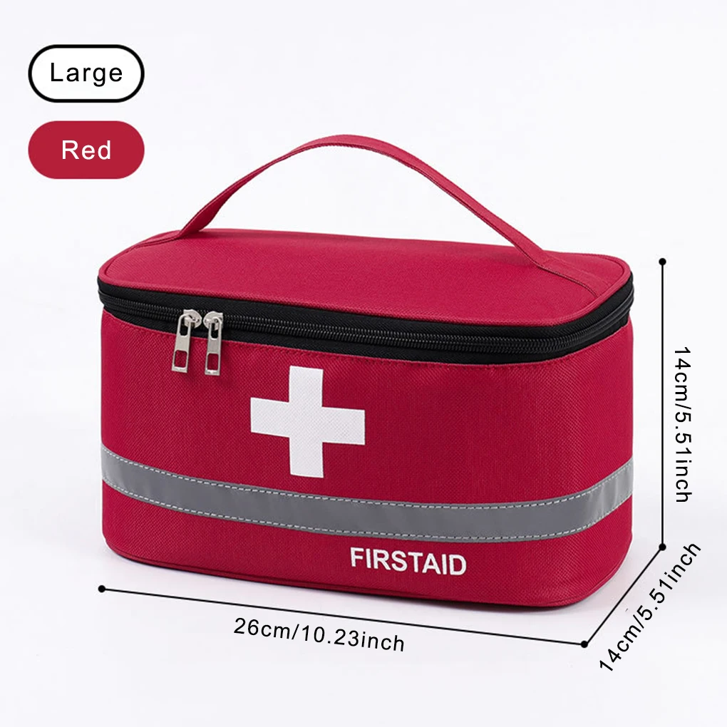 First Aid Kit Bag Portable Handle Large Capacity Medicine Bags Medical Box Camping Kitchen Outdoors Blue Small