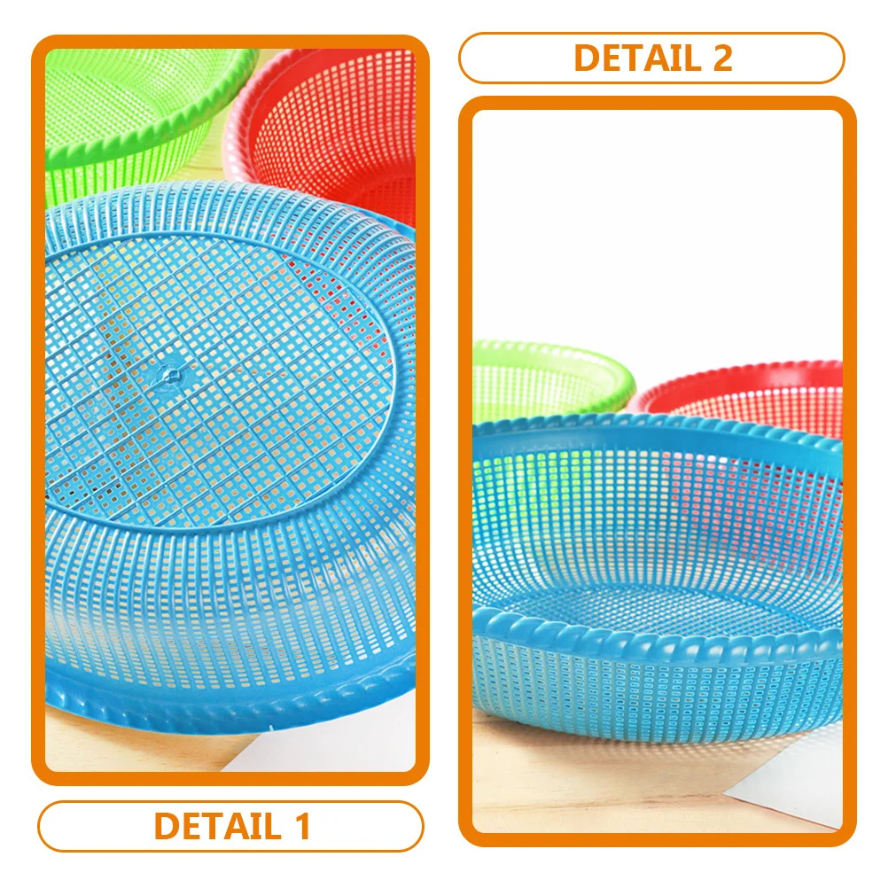 

12pcs Fast Food Baskets Round Plastic Snack Containers For Kitchen Home Use Reusable Fruit Storage Basket Portable Fried Chicken