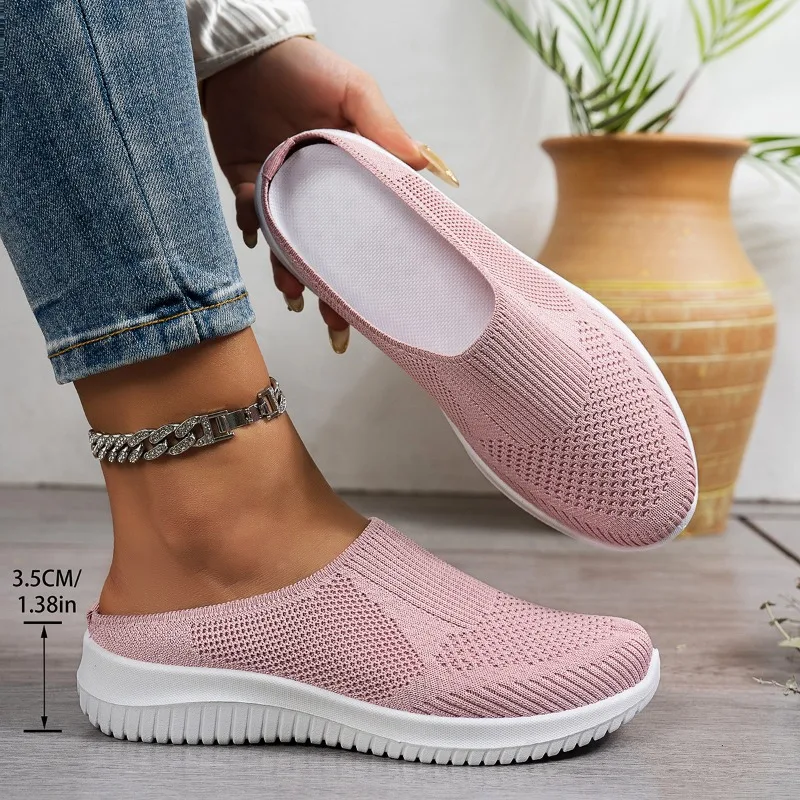 

Женские летние дышащие сетчатые шлепанцы-мюли, легкие прогулочные тапочки, повседневные спортивные шлепанцы для женщин