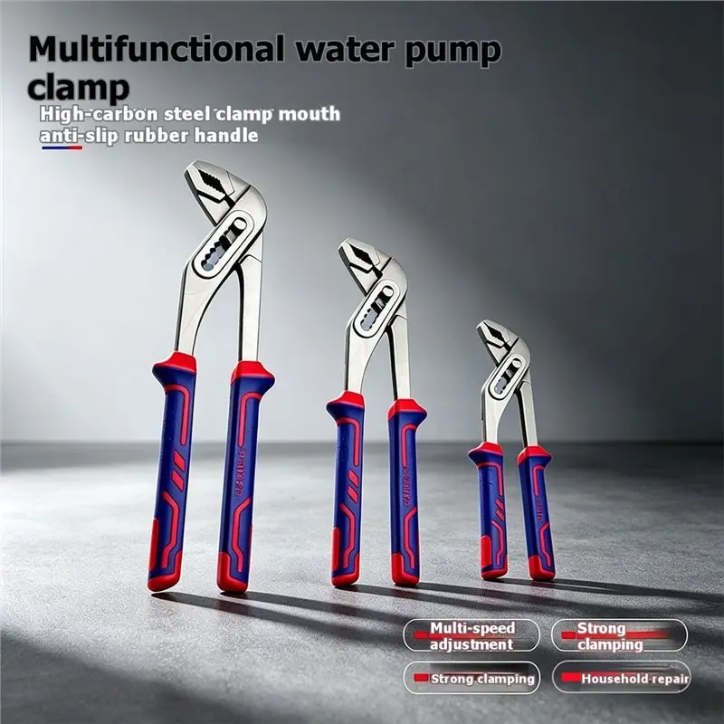 ABUI-3-Piece Set - 8-Inch, 10-Inch, And 12-Inch Adjustable Water Pump Pliers / Pipe Wrenches - Plumbing Repair Tools