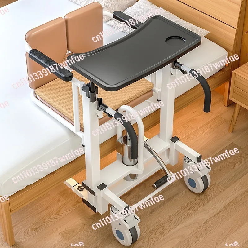 Hydraulic Patient Transfer Lift Chair, 3 in 1 Commode Wheelchair for Elderly Disabled Home Nursing Care