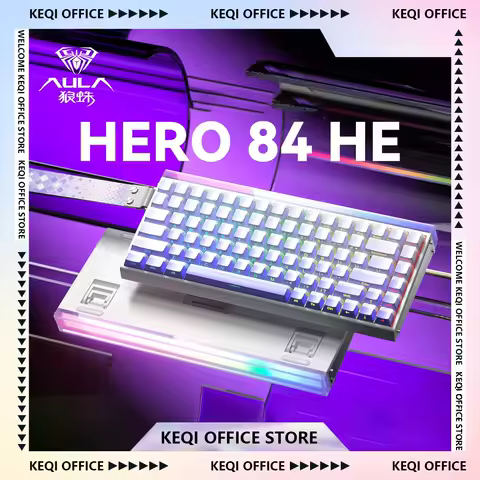 Aula Hero 84he Magnetic Switch Mechanical Keyboards Neon Light Box Rgb Wired Gaming Keyboard Custom E-Sports PC Accessory Gifts
