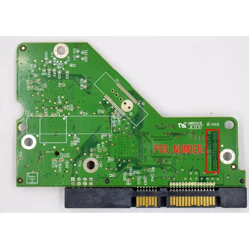 HDD PCB / 2060-771698-001 REV P1 , 2060-771698-002 REV A , REV P2 / 2061-771698-802  / 2061-771698-101